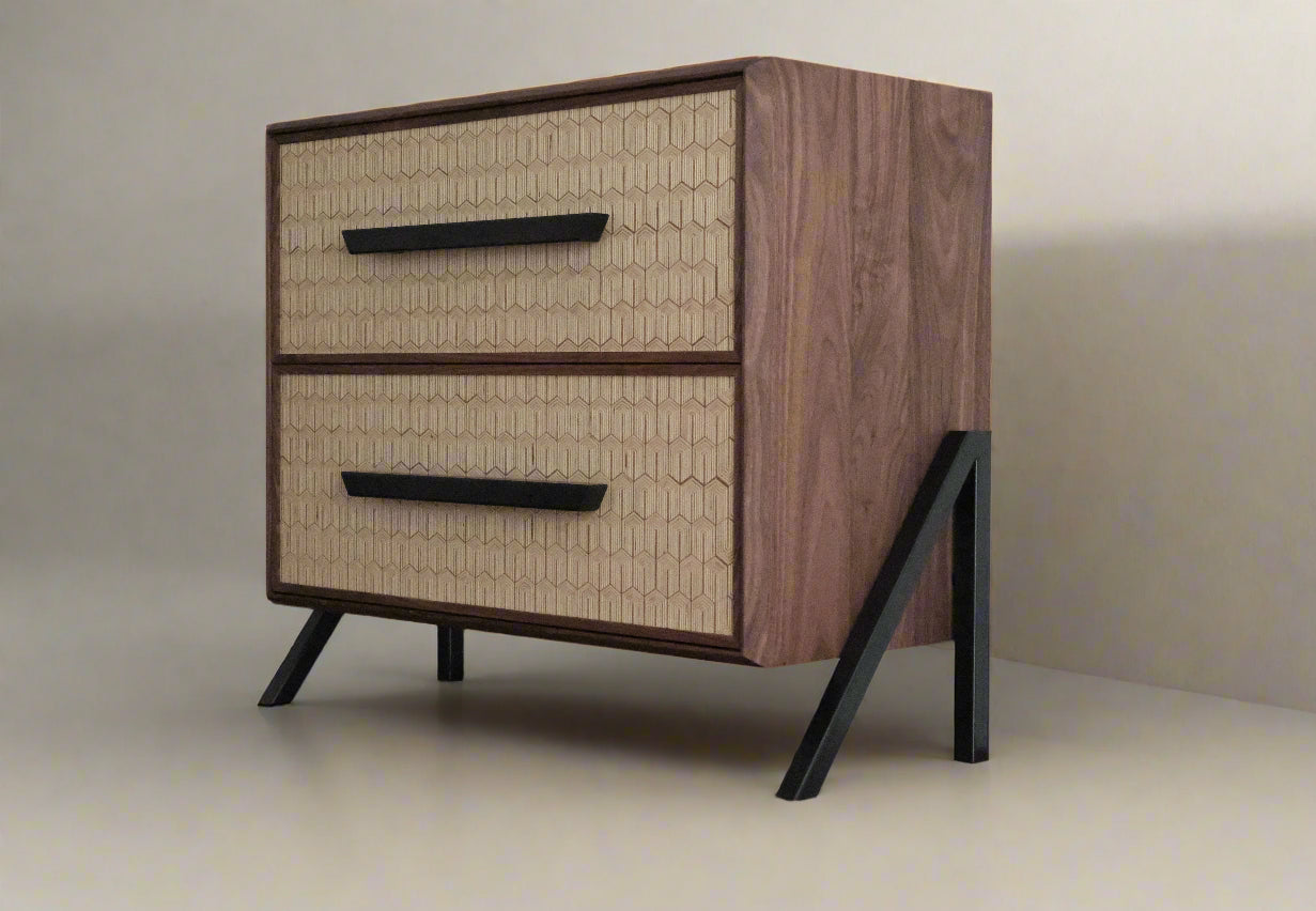 Wood and steel file cabinet