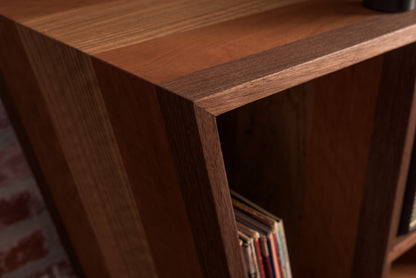 Side detail of record player cabinet