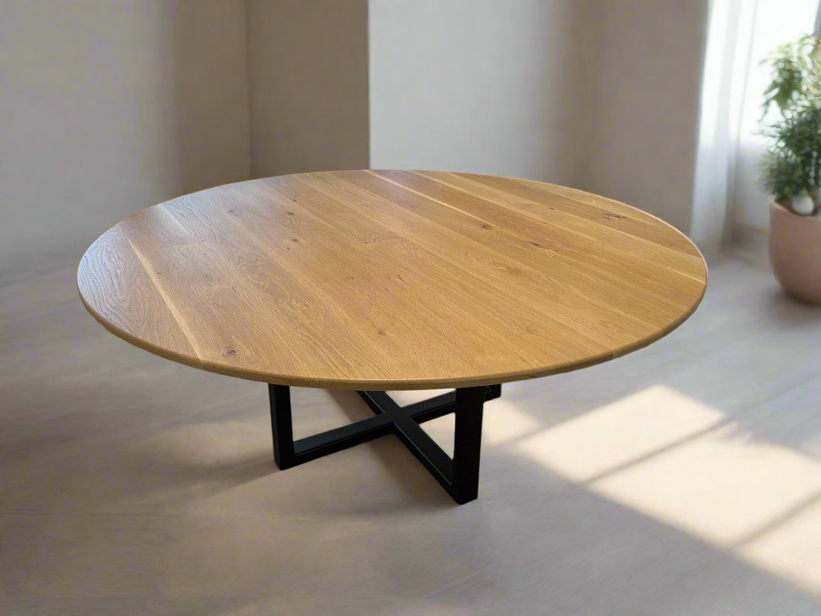 Round wood table